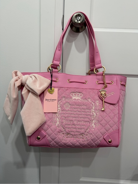 Juicy Couture Handbags - Juicy Couture Pink Fairytale Daydreamer with Bow and Key Charm